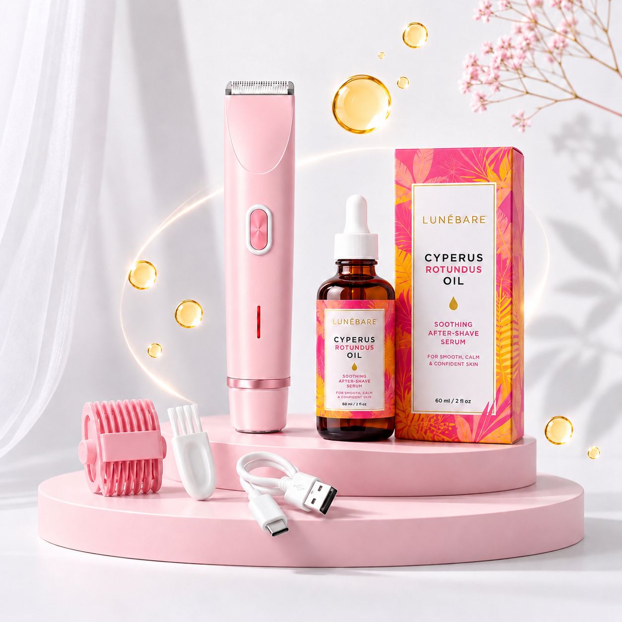 women's grooming kit trimmer and oil set